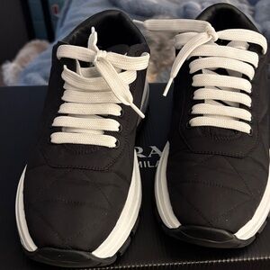 Prada Quilted Black and White Sneakers (CALZATURE DONNA)